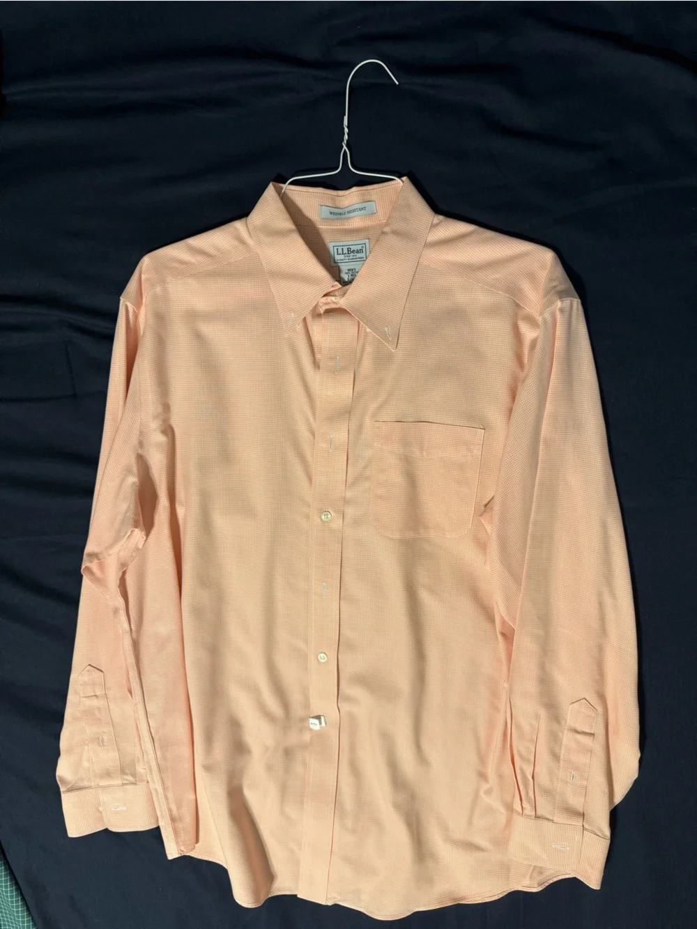 L.L. Bean Men's Peach Long-Sleeve Button-Down Shirt